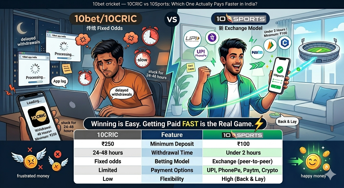 10bet cricket — 10CRIC vs 10Sports: Which One Actually Pays Faster in India?